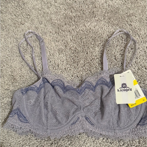 Wacoal b.tempt’d Purple Lace Bra with Scalloped Trim - Picture 7 of 13